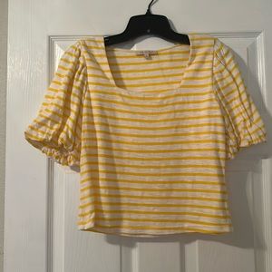 Square Neck Crop Striped Tee